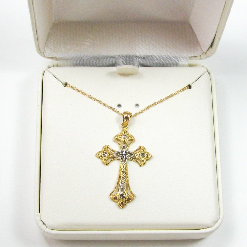 14K Gold Cross Necklace